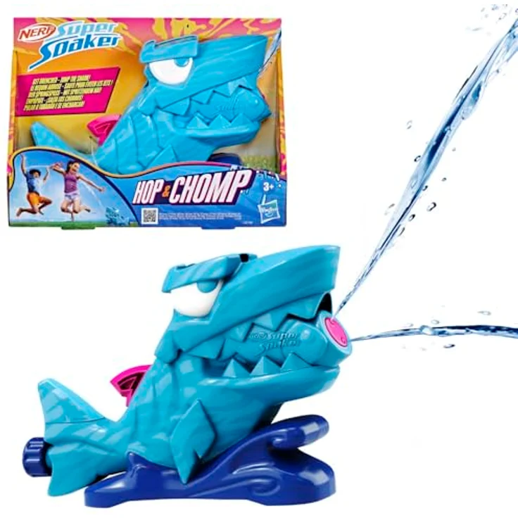Nerf Super Soaker Hop & Chomp, Wasserspielzeug mit rotierenden Wasserstrahlen und mampfendem Kiefer, für Gartenschlauch, Outdoor-Sprinklerspielzeug für Kinder ab 3 Jahren – Bild 3