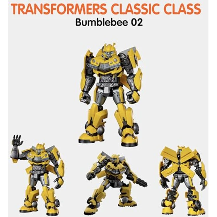 BLOKEES Transformers Figurine Plastic Model Kit Classic Class 02 Bumblebee, bewegliche Bausteinfigur mit leuchtenden Funktionen, geeignet für Sammler ab 12 Jahren – Bild 3