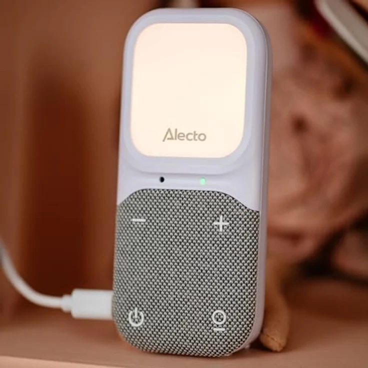 Alecto DBX140 - Full Eco Audio Babyphone mit DECT-Klangqualität, Display, Nachtlicht und Reichweite bis 300 m - Weiß/Grau – Bild 3