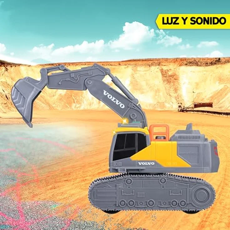 Dickie Toys Volvo Tracked Excavator – 23 cm großer Kettenbagger mit Licht und Sound, Freilauf, offizielle Volvo-Lizenz – Bild 3