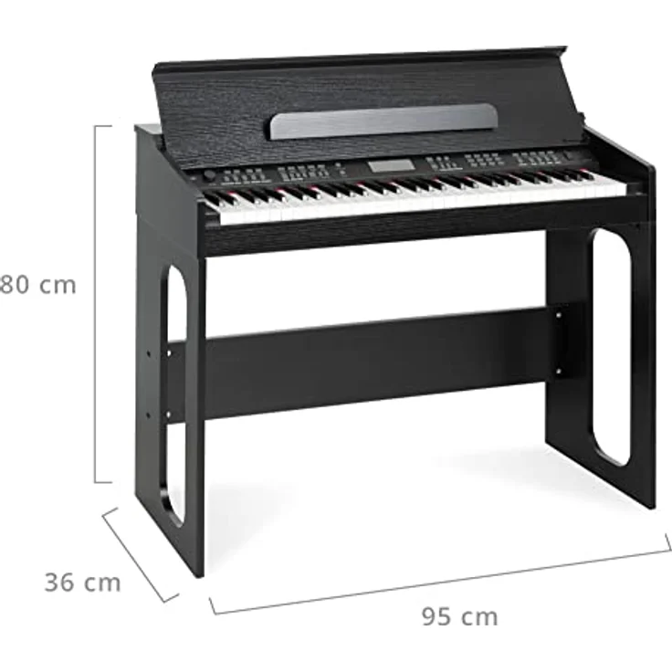 FunKey DP-61 III Keyboard im Digitalpiano-Design - 61 Keyboard Tasten - 300 verschiedene Sounds - 300 Rhythmen - 80 Demo Songs - Begleitautomatik - Record Funktion - Schwarz – Bild 5
