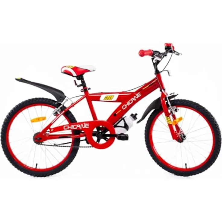 T&Y Trade Kinderfahrrad 20 Zoll Kinder Jungen Fahrrad Jungenfahrrad Chicane Rot, mit Seitenständer, Schutzblechen, Trinkflasche und Klingel