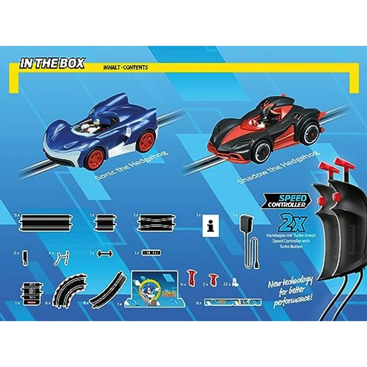 Carrera GO I Sonic the Hedgehog 4.9, Offizielles SEGA Autorennset mit Sonic & Shadow, Hochgeschwindigkeitsgeraden, enge Kurven & schneller Looping – Bild 3