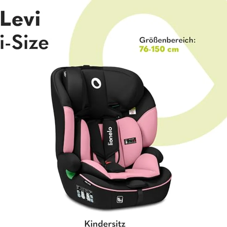 lionelo Autokindersitz LEVI I-SIZE, i-Size, für Kinder von 15 Monaten bis 12 Jahre, bis 18,00 kg, Universell passend, passt in alle Autos – Bild 2