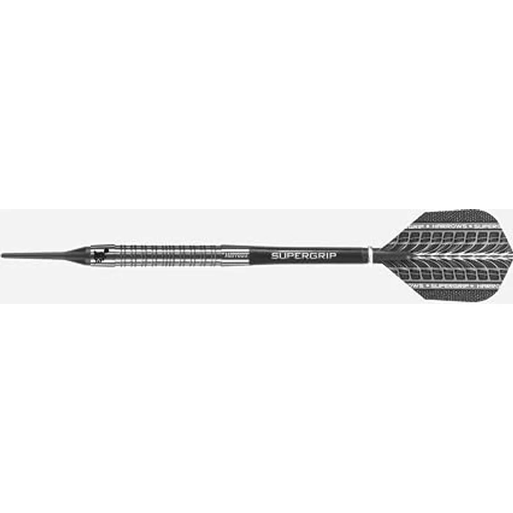 Harrows SUPERGRIP Darts-Set 90% Wolfram, Softdarts mit weicher Spitze, 18g, inklusive Supergrip-Schäften, Supergrip-Flights und Reiseetui – Bild 3