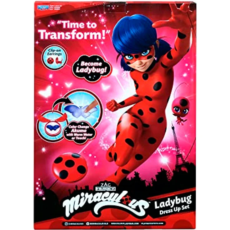 Playmates Toys Verkleidungsmaske 50601, Wunderbarer Marienkäfer Verkleidungsset Ladybug Miraculous, für Kinder ab 4 Jahren, mit Superhelden-Maske und magischem Yo-Yo in Rot und Schwarz – Bild 7