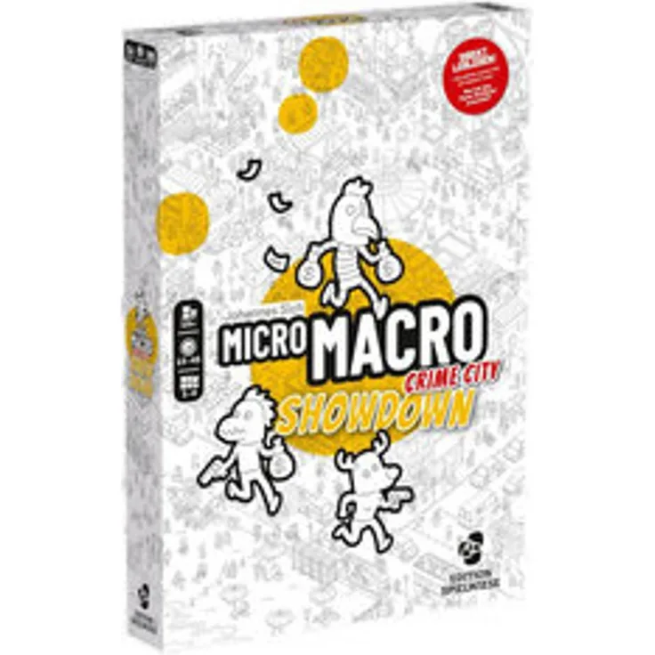 Huch & Friends MicroMacro - Crime City: Showdown, Brettspiel mit 16 kniffligen Fällen und Lupe, 75x110 cm Stadtplan