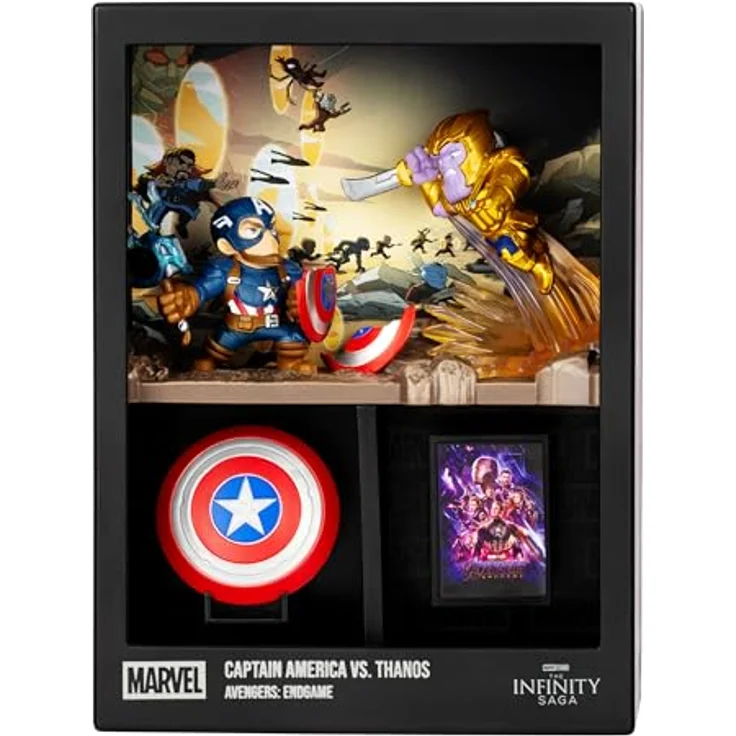 FANDROP MV03, Marvel Studios Avengers Endgame Diorama Captain America VS. Thanos, mit einzigartigen Artefakten und detailliertem Szenenmarker, Sammelfigur – Bild 2