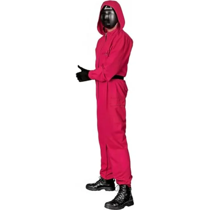 Maskworld Korean Game Aufseher Kostüm, Hot-Pink Overall ohne Maske, Größe M, für Karneval und Halloween – Bild 2