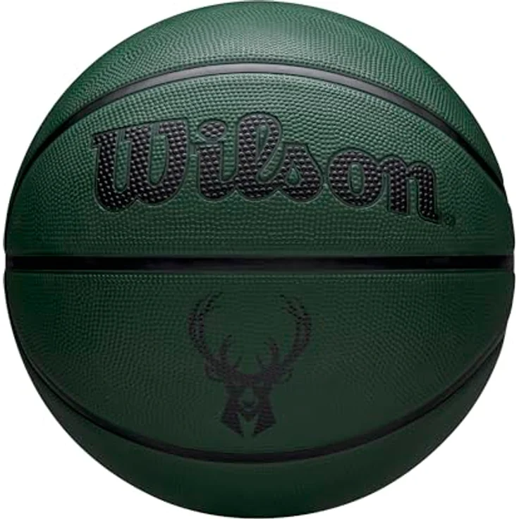 Wilson NBA Team Tribute Solid Basketball - Milwaukee Bucks, 3-Schicht-Design mit eingearbeitetem Teamlogo – Bild 1