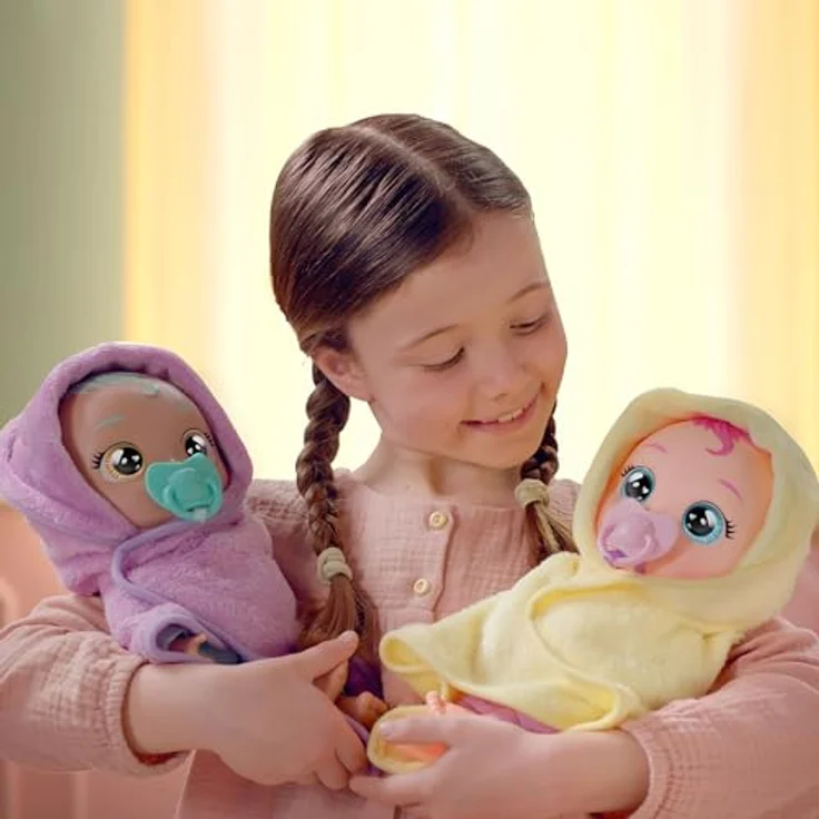 Nerf Cry Babies Dana, Neugeborene Puppe für das Bad mit realistischen Geräuschen und echter Tränenfunktion, inklusive personalisiertem Handtuch – Bild 7