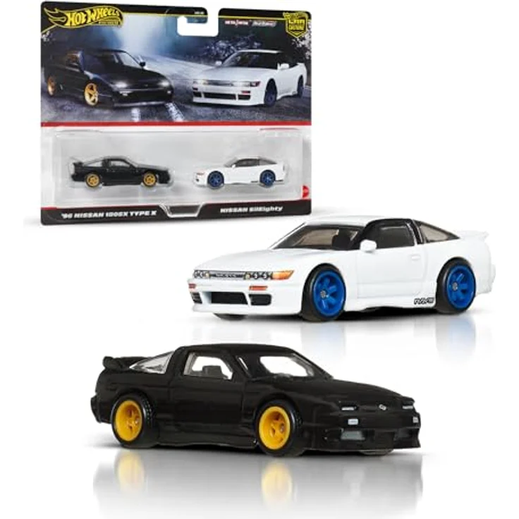 Hot Wheels Nissan Sileighty, 2-tlg. Die-Cast Spielzeugauto Set mit Real Riders Reifen und Metall/Metall Karosserien – Bild 1