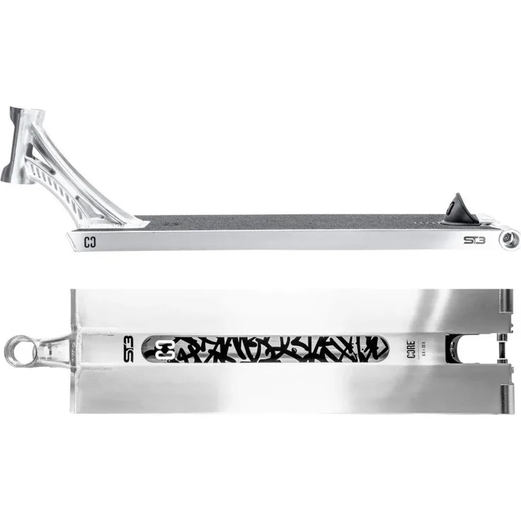 Core Action Sports Stuntscooter CORE ST3, 57.2 cm Stunt-Scooter Street Deck aus 6061 Aluminium in Silber mit Premium Grip und integriertem Spacer-System