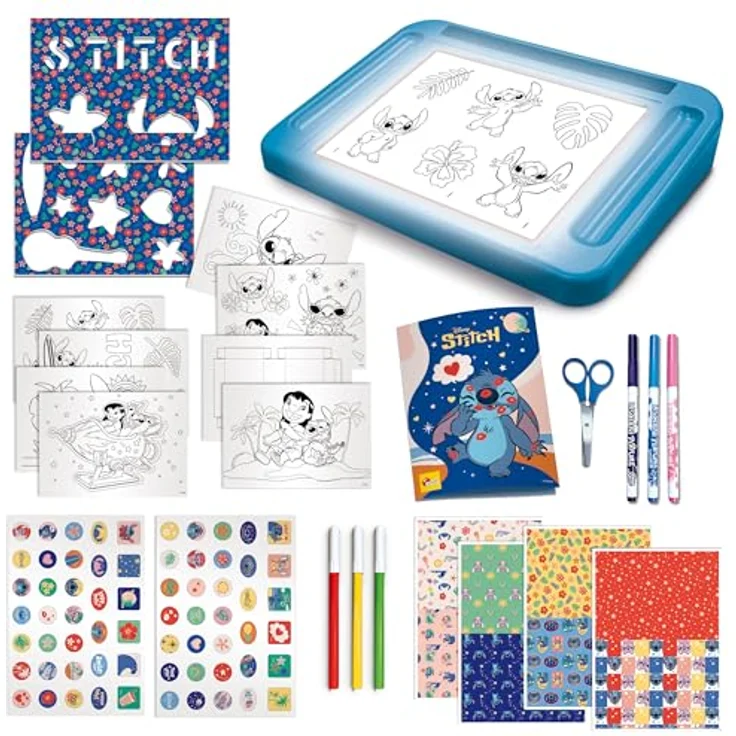 Lisciani Disney Stitch Zeichenschule mit Licht-Tisch, A4 Leuchttisch, inklusive Schablonen und Duft-Stiften, für Kinder ab 5 Jahren – Bild 3