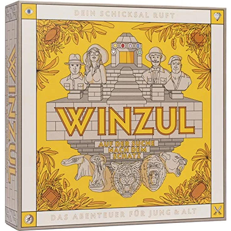 WINZUL Abenteuer Brettspiel, Schatzsuche für 2-4 Spieler, ab 10 Jahren, inklusive Video-Spielanleitung – Bild 1