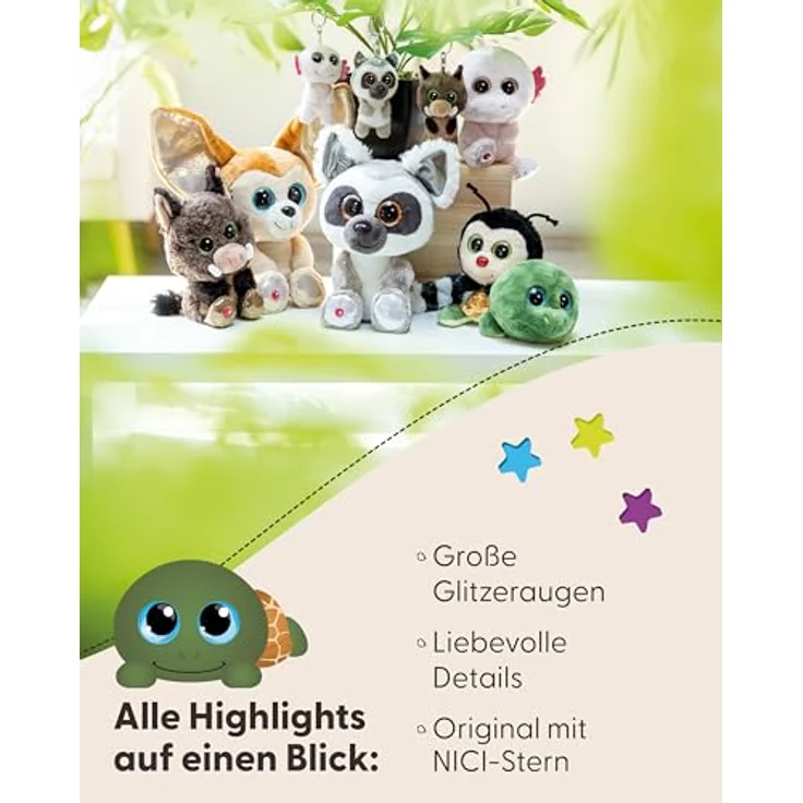 NICI GLUBSCHIS Schildkröte Marmi, 25 cm, grünes Plüsch-Stofftier mit glitzernden Augen, ideal zum Kuscheln und Spielen, Geschenkidee für Kinder & Erwachsene - 61782 – Bild 4