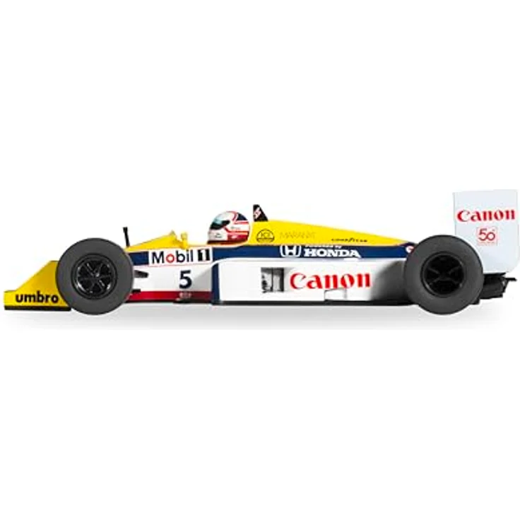 Scalextric C4508 1:32 Williams FW11B 1987 B.GP Mansell HD Slotcar - Rennbahnauto mit integrierter Fahrerfigur, für Digitalrennbahnen umrüstbar, robust - blau – Bild 3