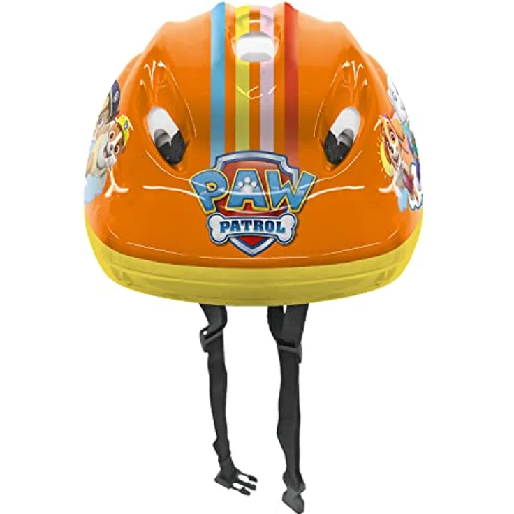 Mondo Toys Kinder Fahrradhelm Design Paw Patrol - 28327, Orange-Gelb, mit 8 Lufteinlässen und elastischen Bügeln – Bild 3