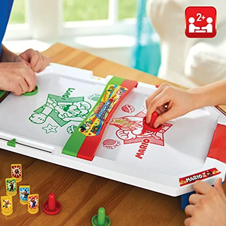 EPOCH Games Super Mario™ 7415 Air Hockey, Transportables Partyspiel mit 2 Spielmodi, für 2-4 Spieler, inkl. 6 verschiedene Pucks – Bild 3