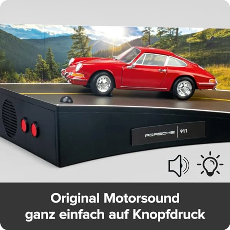 Franzis 67247 Porsche 911 Build Your Legend, detailgetreuer Modellbausatz 1:24 mit Soundmodul, LED-Beleuchtung und Begleitbuch, weiß – Bild 5