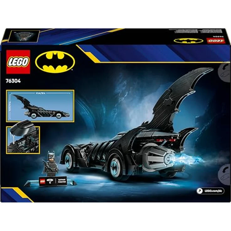 LEGO Batman Forever Batmobil 76304, 909-teiliges Bauspielzeug für ab 12 Jahre, Länge 41cm, detailgetreu mit drehbaren Rädern – Bild 6