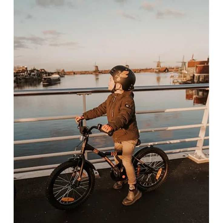 PROMETHEUS BICYCLES Kinderfahrrad 16 Zoll ab 5 Jahren - Mädchen Jungen Fahrrad mit Stützräder Rücktrittbremse in Schwarz Matt Orange – Bild 3