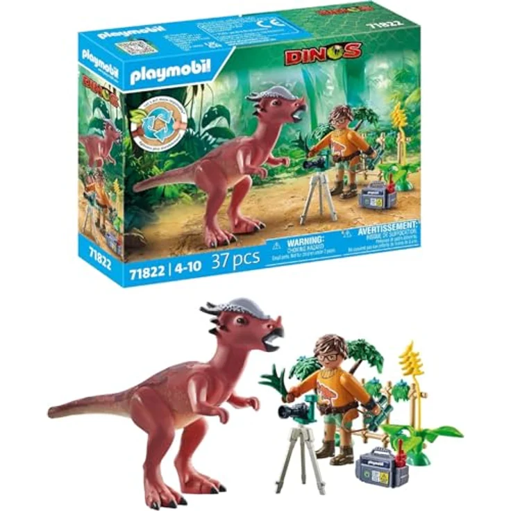 PLAYMOBIL 71822 Stygimoloch-Beobachtung, Dinosaurier Set mit Forscher und Kamera – Bild 1