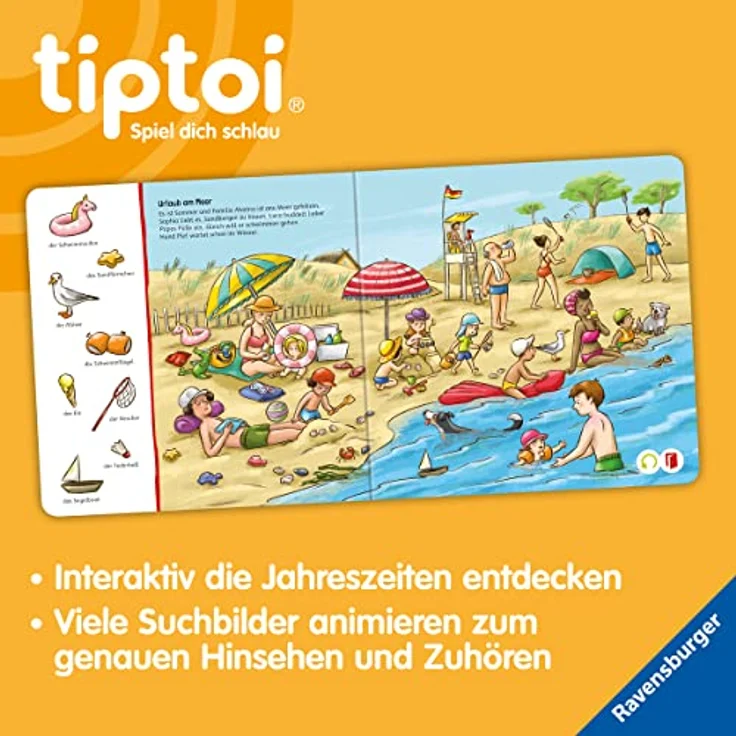 Ravensburger tiptoi® Buch - Suchen und Entdecken - Die Jahreszeiten, interaktives Lernbuch für Kinder – Bild 5