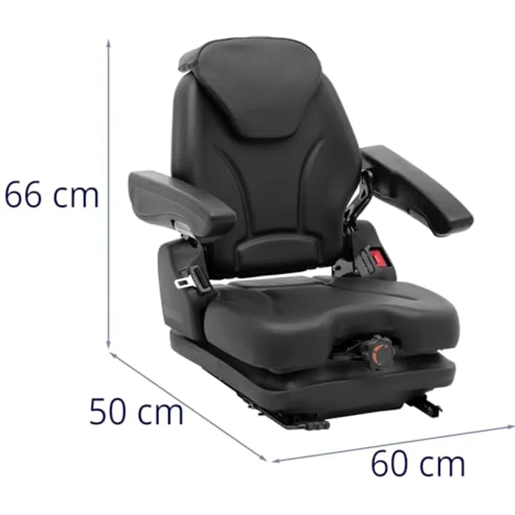 Hillvert Traktorsitz HT-RUNDLE-17, verstellbarer Kindersitz mit Federung, Schwarz, 46 x 46 cm, max. 130 kg Belastbarkeit – Bild 7