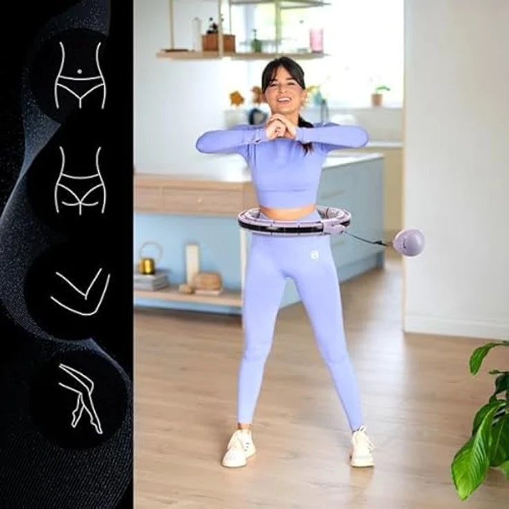 HMS Hula-Hoop-Reifen HHM13 Violett mit Magneten, Gewicht, Massagepunkten und Zähler – Bild 5