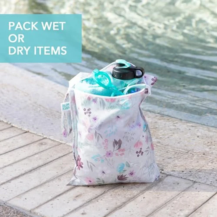 Bumkins wasserdichte Tasche Floral, 30 x 35 cm, für ca. 6 waschbare Windeln, 100% Polyester mit TPU-Beschichtung – Bild 4