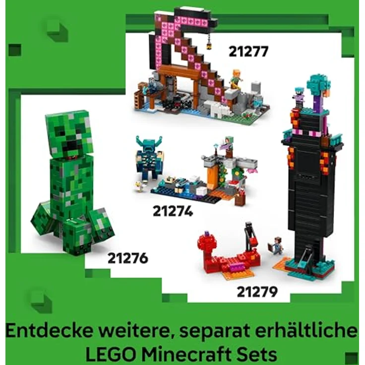 LEGO Minecraft 21275 Das TNT-Dschungelhaus Bausatz, Spielset mit Sprengfunktion und 3 Figuren, Mehrfarbig, 287 Teile – Bild 7