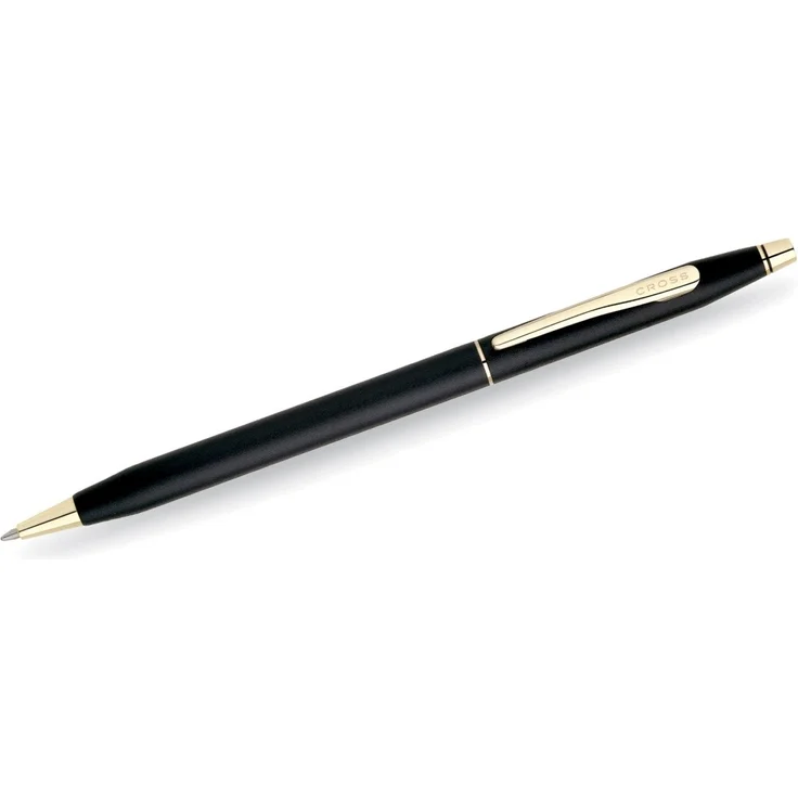 OTTO Füllfederhalter Classic Century, mattschwarz mit 23-Karat-goldplattierten Beschlägen, Schreibfarbe: schwarz, Strichstärke: M