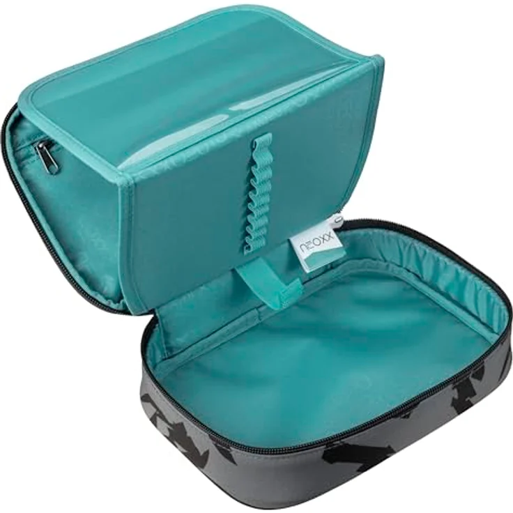neoxx Schlamperbox Dunk Dragon Thunder, Platz für 1 Geodreieck, Stifte-Flap mit 26 Stifteschlaufen, 23,5 x 17 x 6,5 cm, aus recycelten PET-Flaschen – Bild 3