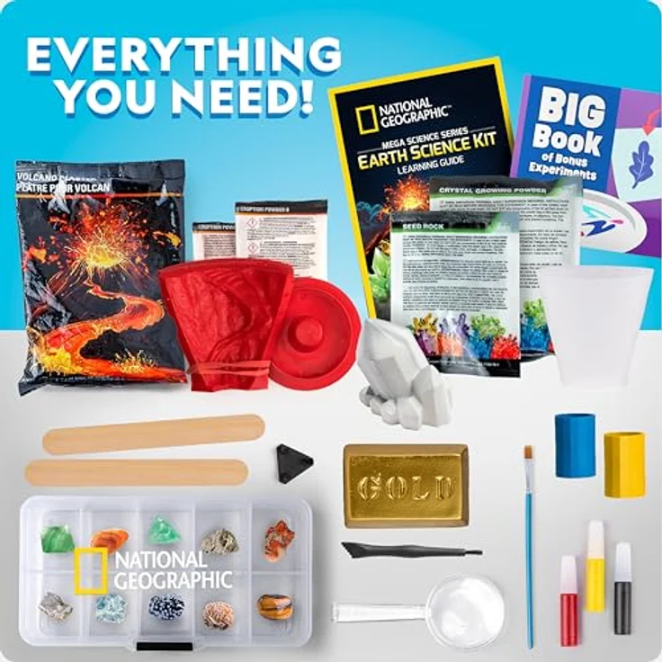 Blue Marble NATIONAL GEOGRAPHIC Earth Science Kit - Over 15 Science Experiments and STEM Activities for Kids, Includes Crystal Grow Kit, Volcano Science Kit – Bild 5