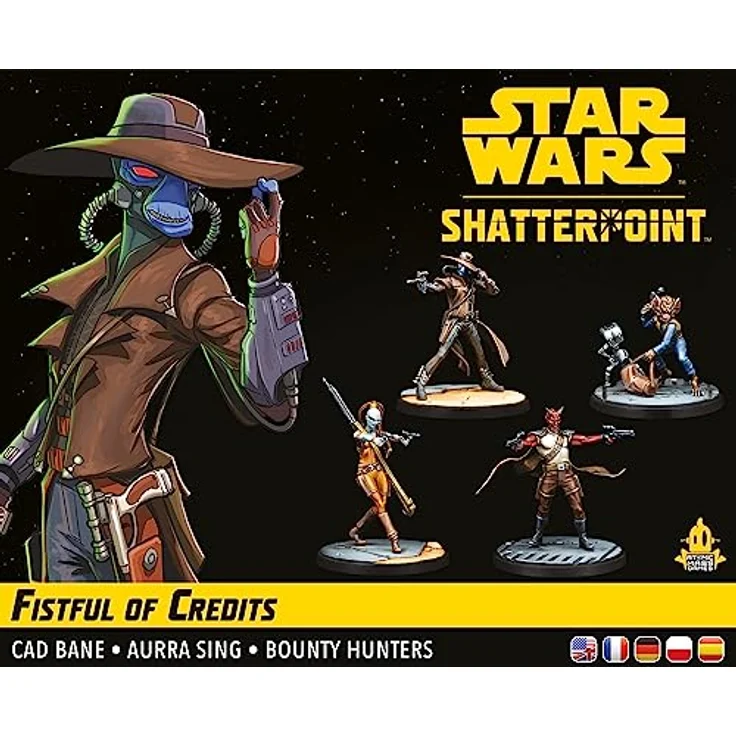 Atomic Mass Games AMGD1014 - Star Wars: Shatterpoint - Fistful of Credits Squad Pack, für 2 Spieler, ab 14 Jahren, unbemalte Miniaturen mit Cad Bane und Aurra Sing – Bild 2