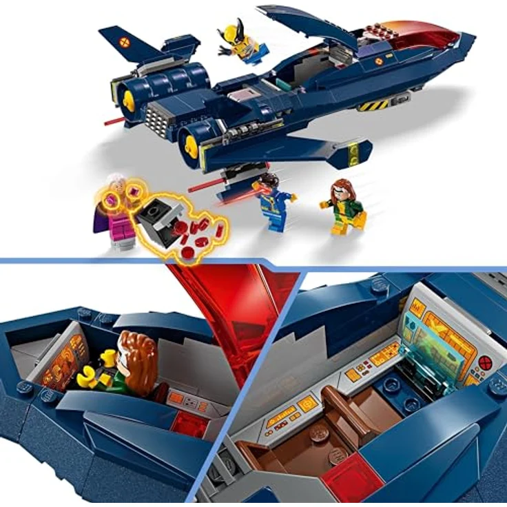 LEGO Marvel X-Jet der X-Men, Modell-Flugzeug zum Bauen mit Figuren inkl. Wolverine und Rogue, Superhelden-Spielzeug für Kinder, Geschenk für Jungs und Mädchen ab 8 Jahren 76281 – Bild 3