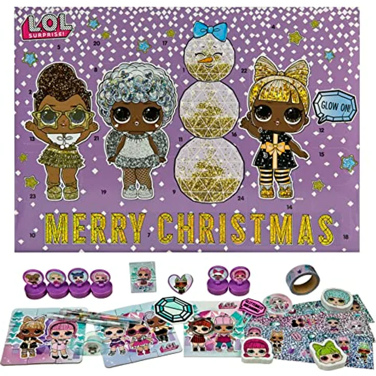 Undercover LOMO8025- LOL - Adventskalender für Kinder, Mehrfarbig, gefüllt mit 24 Schreibwaren und kleinen Spielzeugen, Bunt