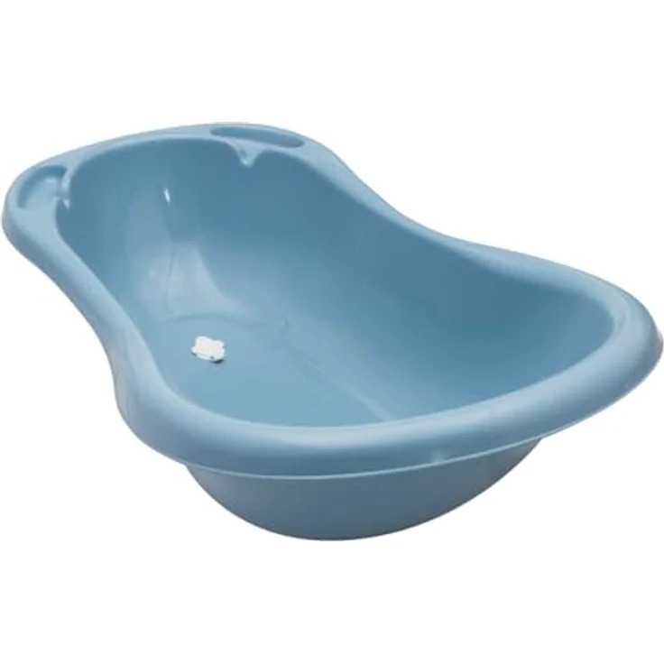 keeeper Maria Pure, Ergonomische Babywanne mit Stöpsel für 0 bis 12 Monate, 84 x 49 x 29 cm, Blau (Nordic Blue) – Bild 3