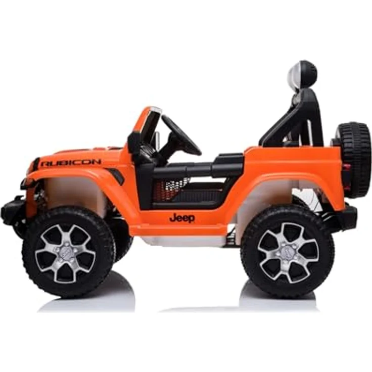 Beneo RIRICAR Elektroauto für Kinder Jeep Wrangler 12V, orange, 2-sitzer mit 2,4-GHz-Fernbedienung, Bluetooth-Radio, Lithium-Akku und EVA-Rädern, geeignet für Kinder von 3-8 Jahren – Bild 9