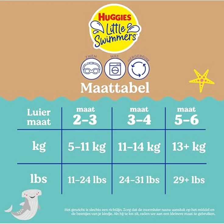 Huggies® Little Swimmers® culotte de bain lavable 11-14kg Taille 3-4 (M) wiederverwendbare Badehose, Unisexmodell, Super dehnbares Material, 2 absorbierende Schichten – Bild 5