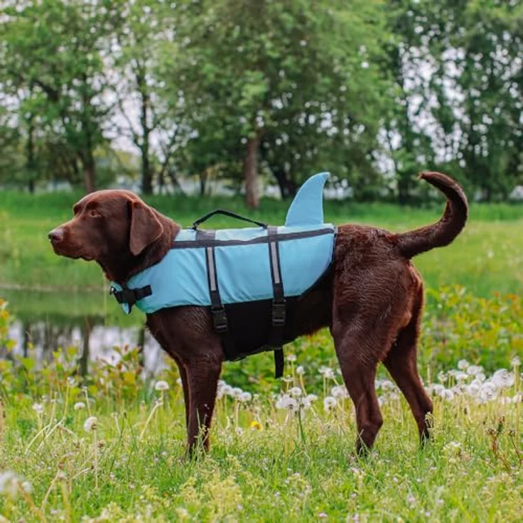 Nobby Schwimmweste Hunde Schwimmweste Sharki hellblau, Sicherheit und Spaß im Wasser – Bild 3
