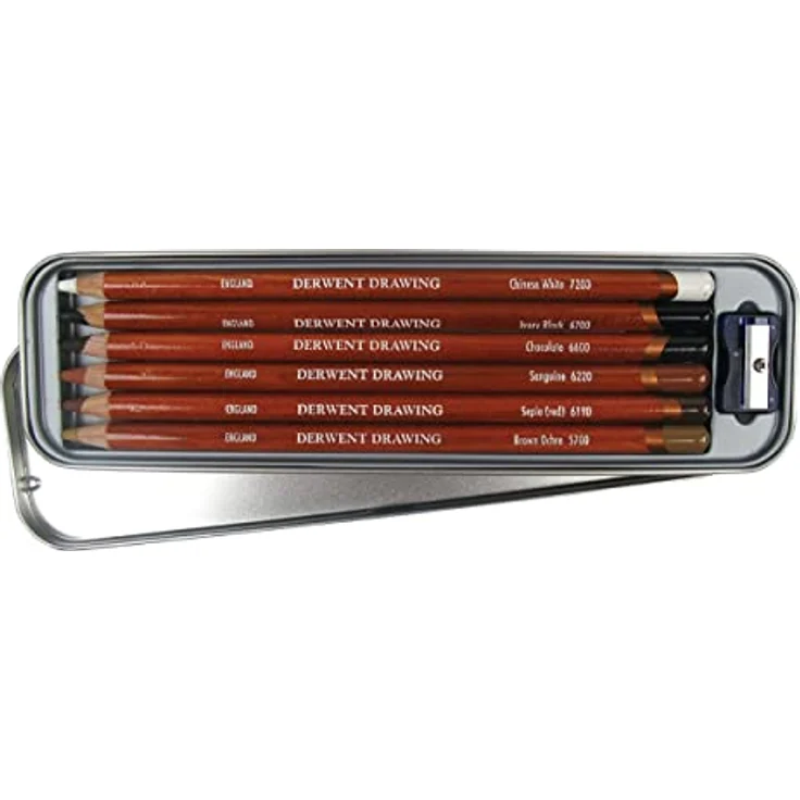 Derwent Drawing Zeichenstifte in Metallbox 6 Stück – Bild 1