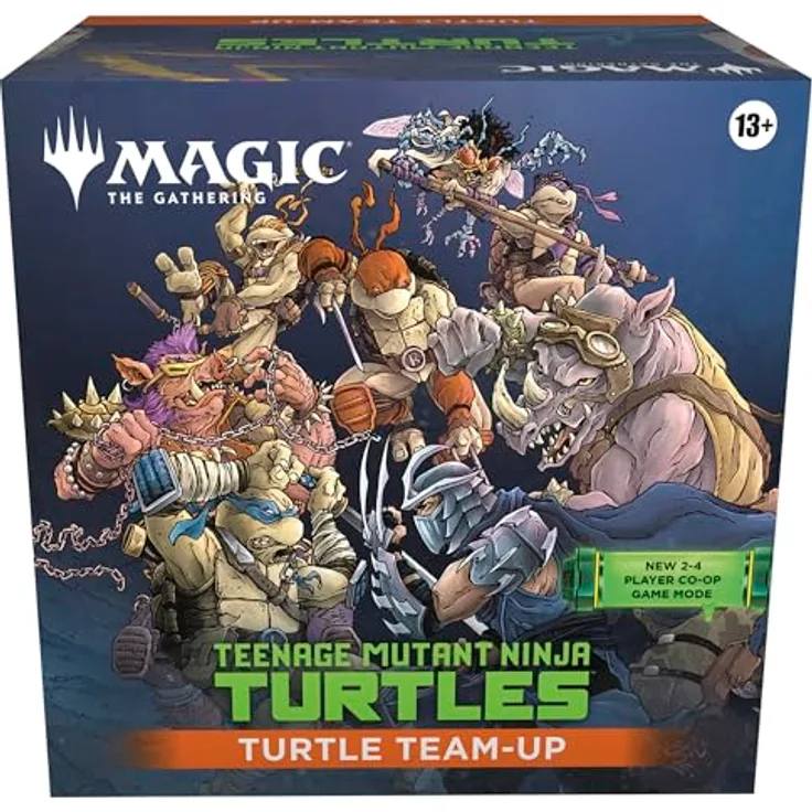 Wizards of the Coast Magic: The Gathering Teenage Mutant Ninja Turtles Turtle Team Up, Sammelkartenspiel mit 4 vorgefertigten 60-Karten-Decks und Play-Boostern, Englisch