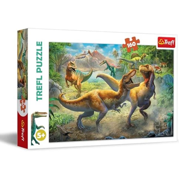 Trefl Puzzle, Kampf gegen Tyrannosaurier, 160 Teile, für Kinder ab 5 Jahren, aus sicheren Materialien – Bild 1