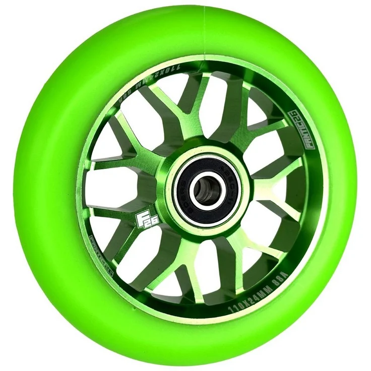 Fantic26 Stuntscooter Fantic26 Spy7 Stunt-Scooter Rolle 110mm Abec11 Grün/Pu Grün - Aluminium 6061-T6, ABEC-11 Kugellager, 88A Härte – Bild 1