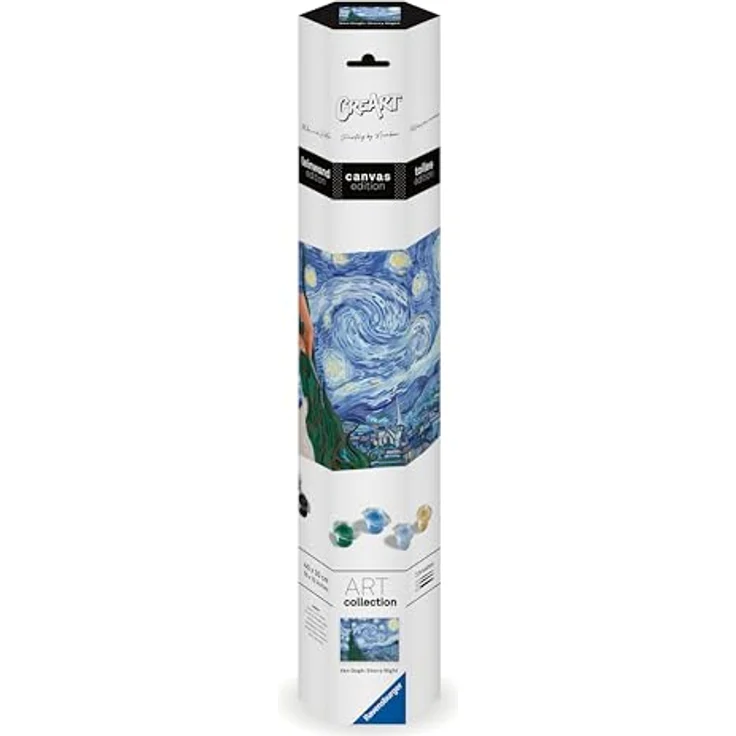 Ravensburger Malen nach Zahlen CreArt, Leinwand ART Collection: Sternennacht (Van Gogh), Made in Europe, FSC® - schützt Wald - weltweit, hochwertige Leinwand für Erwachsene, Acrylfarben, 40 cm x 30 cm – Bild 8