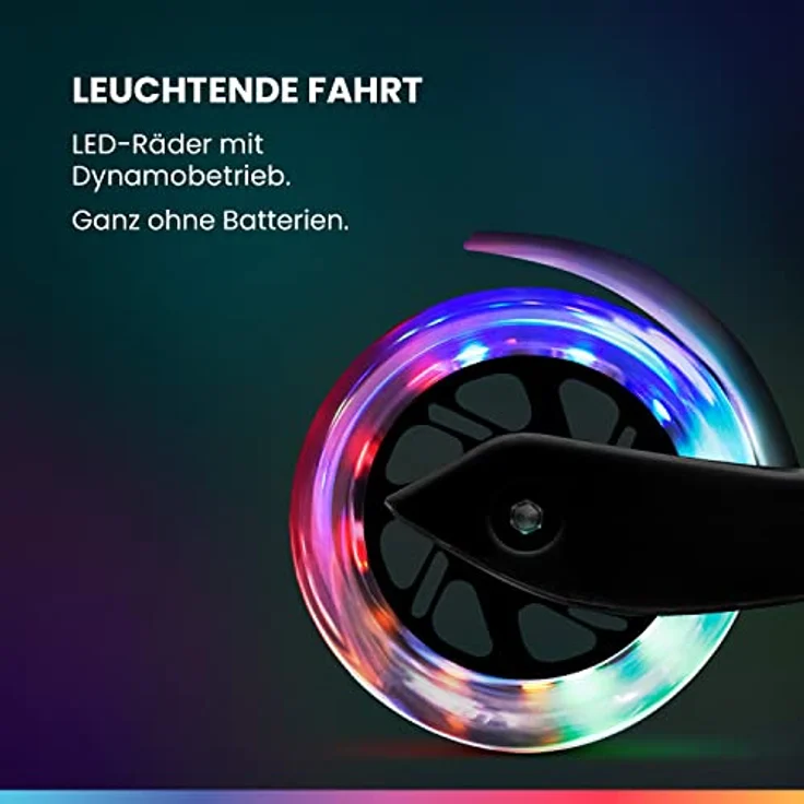 Fun Pro ONE Roller, Scooter für Kinder, Tretroller mit LED-Räder, klappbar, für Kinder von 3-6 Jahren – Bild 3