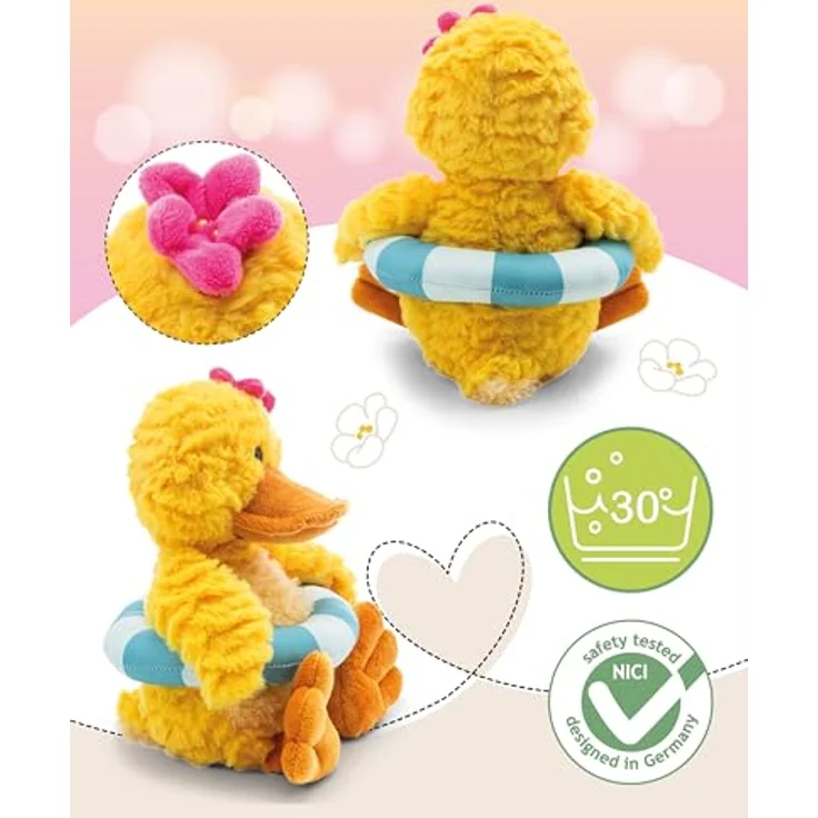 NICI Kuscheltier Ente Pooline 35cm, flauschiges Stofftier mit Schwimmreifen in Gelb, ideal zum Kuscheln und Spielen für Kinder & Erwachsene, tolle Geschenkidee - 62898 – Bild 3
