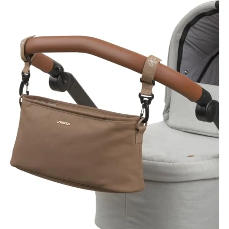 LÄSSIG Kinderwagen Buggy Organizer mit Befestigung, Hazelnut, großer Stauraum und sicheres Verstauen durch Reißverschluss – Bild 3
